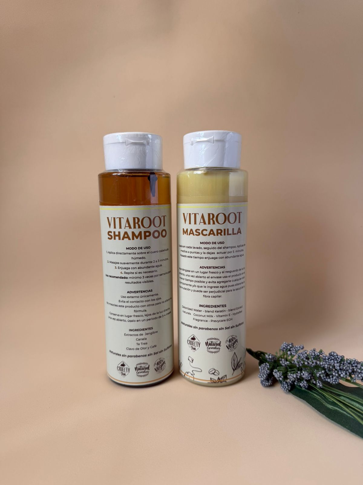 Shampoo cebolla morada jengibre clavo café canela - Herboléia Colombia