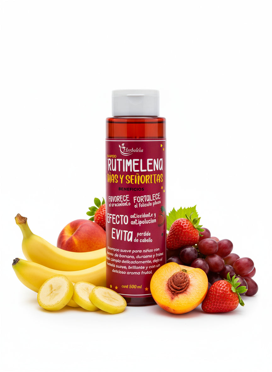 Champú Frutal Natural para Niñas y Señoritas - Crecimiento y Brillo