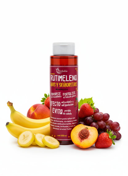 Champú Frutal Natural para Niñas y Señoritas - Crecimiento y Brillo