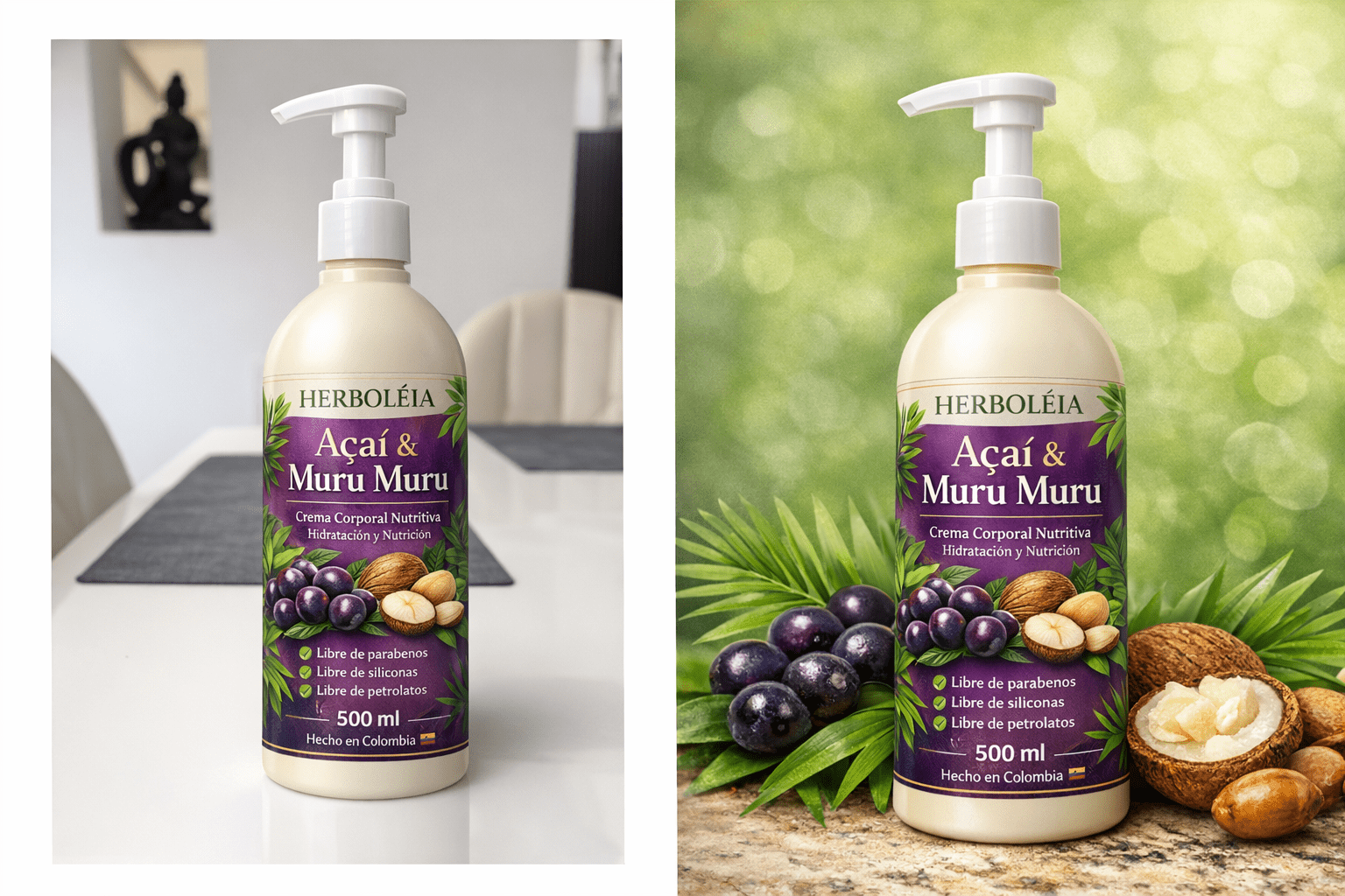 Crema Corporal Hidratante 500ml | Loción Corporal Natural para Piel Seca - Mi tienda herboléia