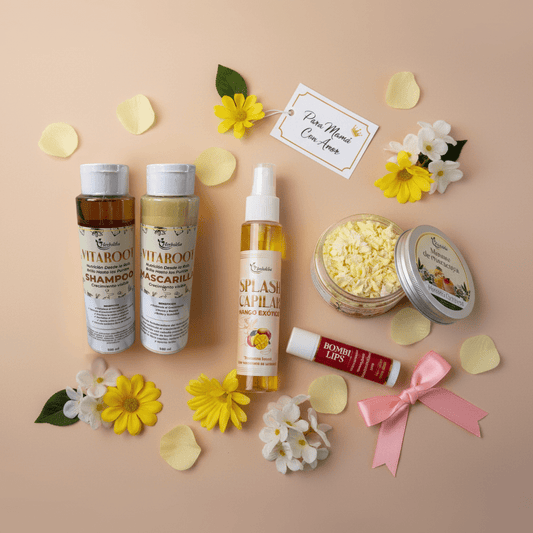 Kit Reina Natural — Día de la Madre 👑 Champú + Mantequilla + Perfume + Brillo Labial - Herboléia