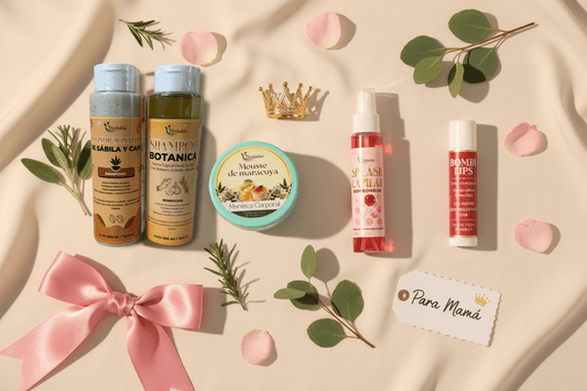 Kit Reina Natural — Día de la Madre 👑 Champú + Mantequilla + Perfume + Brillo Labial - Herboléia